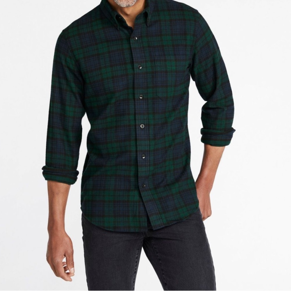 MENS GREEN EDDIE BAUER FLANNEL!!!